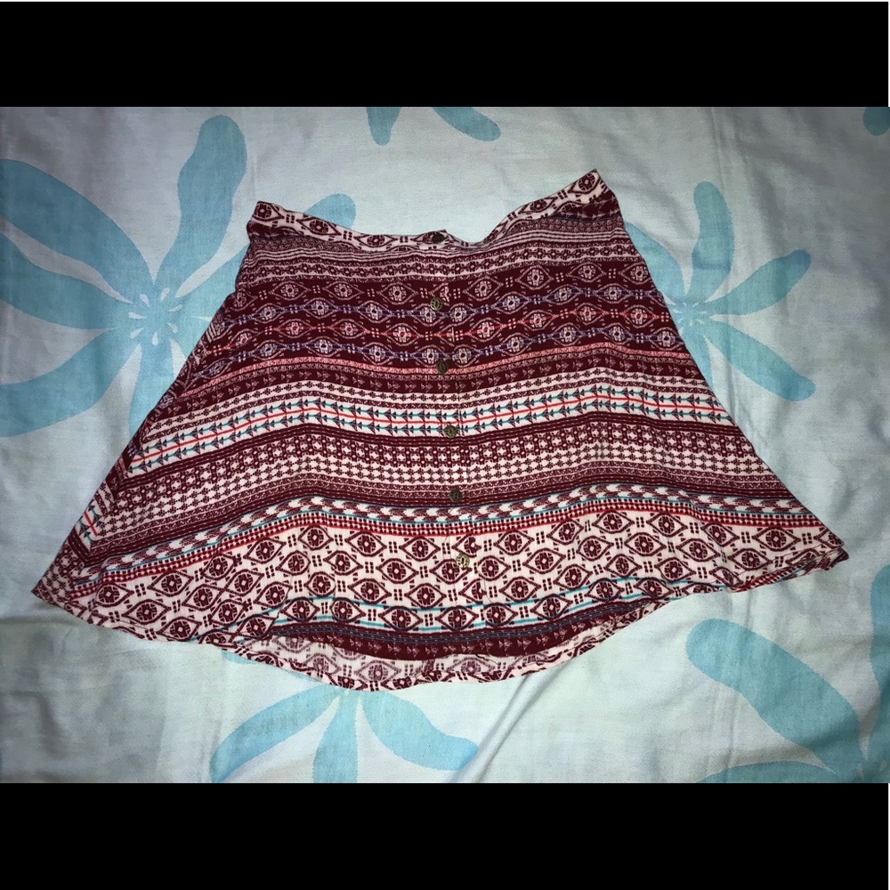 Full Tilt Burgundy Tribal Print Skirt